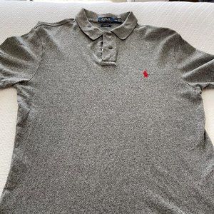 Light Heathered Gray Men's Med. Custom Polo Shirt